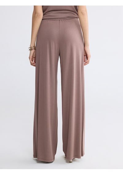 Lcwaıkıkı Basic Kahverengi Beli Lastikli Geniş Paça Kadın Pantolon