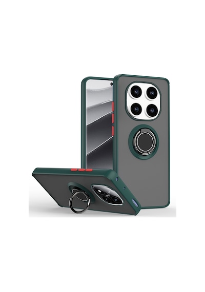 Adige Xiaomi Redmi Note 14 Pro 4g Uyumlu Kılıf Montreal Yüzüklü Standlı Arkası Buğulu Yeşil
