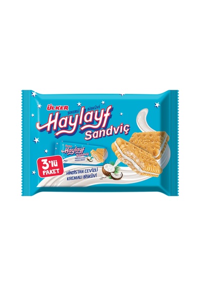 Haylayf Hindistan Cevizli Kremalı Sandviç Bisküvi 252 Gr X 4 Adet