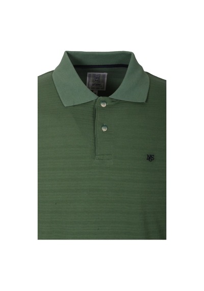 Erkek Polo Yaka Tişört Olive Dokulu Slim Fit Ribanalı Kol T-shirt Ncs Jeans 1152-olive Yeşil