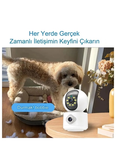 Çift Lensli Kablosuz Renkli Gece Görüşü 4mp İç Mekan Dış Mekan Se