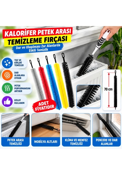 Ergonomik Pratik Kolay Kalorifer Peteği Temizleme Fırçası Aleti Adet Fiyatıdır Renkli