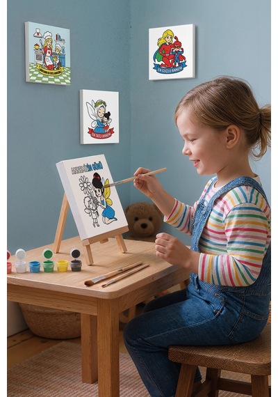 Annemizin Günü Temalı Eğitici Boyama Tuvali Şövaleli Set 20x20 Cm