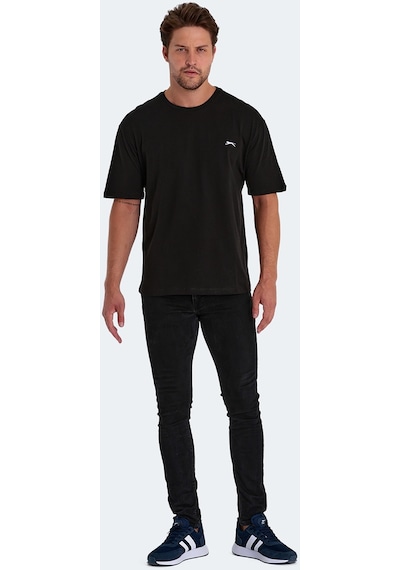 Slazenger KAISER IN Oversize Erkek Oversıze Siyah Tişört