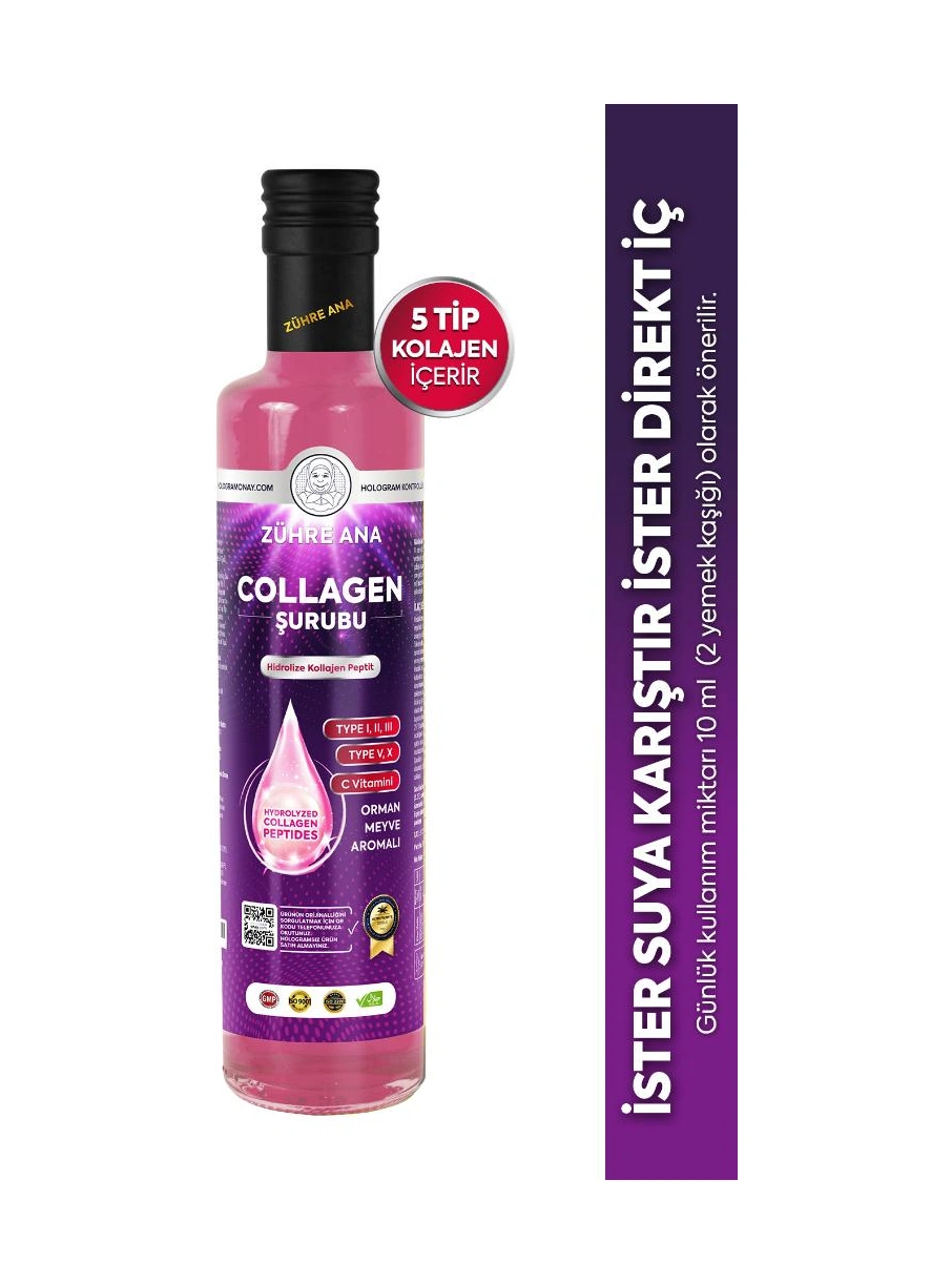 Zühre Ana 5 Tip Hidrolize Kolajen Peptit İçeren Collagen Şurubu