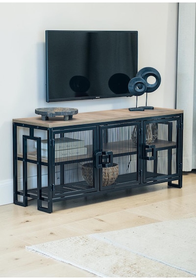 Dekoratif Metal Gövdeli Ahşap Raflı Tv Ünitesi 3 Raflı 3 Kapaklı Tv Sehpası 120 X 30 Cm Televizyon Ünitesi Siyah Dekoratif Metal Gövdeli Ahşap Raflı Tv Ünitesi 3 Raflı 3 Kapaklı Tv Sehpası 120 X 30 Cm Televizyon Ünitesi Siyah