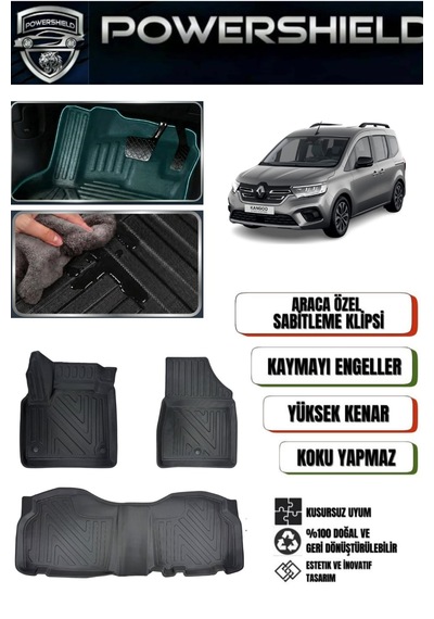 Powershıeld Renault Kangoo 2024 Ve Sonrası Araca Özel 5d Premium Havuzlu Oto Paspas Takımı