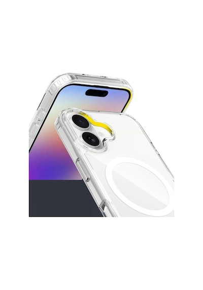 Vendas Apple Uyumlu iPhone 17 Kılıf M-safe Şarj Özellikli Şeffaf Sert Pc Zore Embos Kapak + Privacy Hayalet Ekran Koruyucu Şeffaf