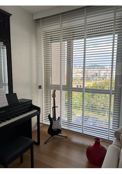 Ahşapperdecim %100 Gerçek Ahşap - 50 Mm Kurdeleli - Beyaz