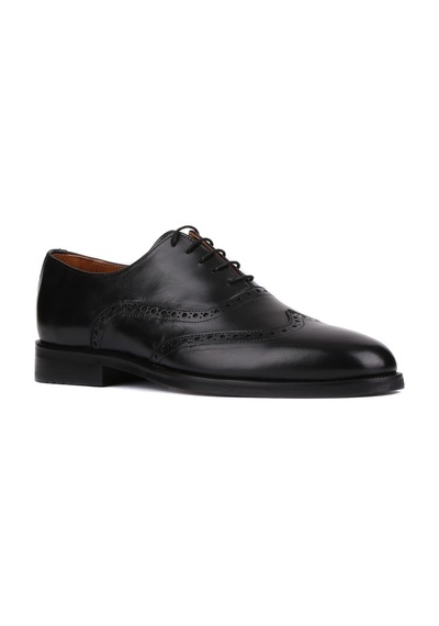 Shoetyle - Siyah Deri Bağcıklı Erkek Klasik Ayakkabı 250-450-741-siyah