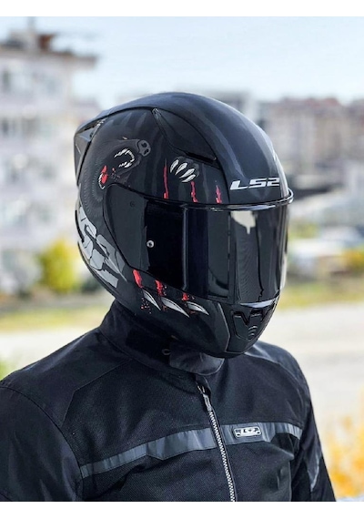 LS2 Rapid 2 Clawn Race Mat Siyah- Gri - Kırmızı Kask