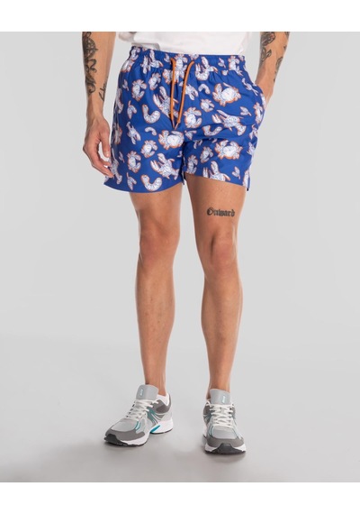 Kappa Authentic Vince Swimshort Erkek Mavi-beyaz Regular Mayo