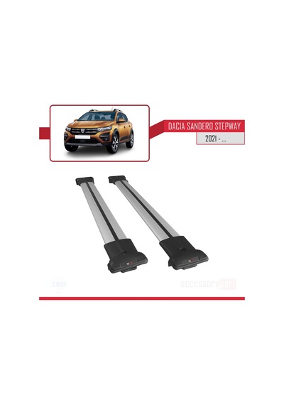 Dacia Sandero Stepway 2021 Fly Model Ara Atkı Tavan Barı Gri