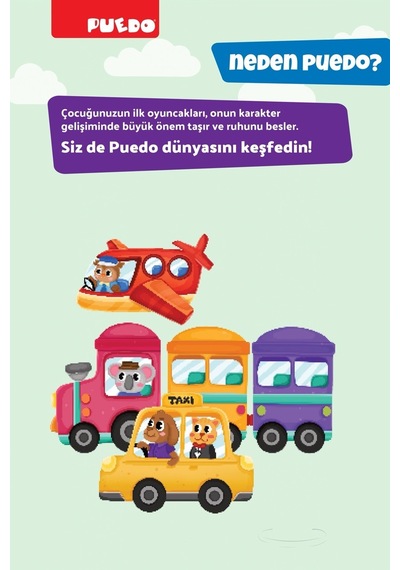 Puedo İlk Kelimelerim Araçlar Puzzle Eva Eğitici Oyuncak 3+ Harf Öğrenme 41 Parça