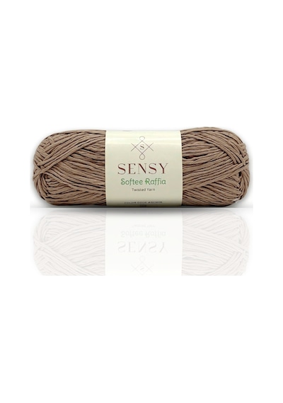Sensy Premium Softee Raffia Yumuşak Rafya İpi Kağıt İpi El Örgü İpi Hobi İpi Supla İpi Çanta İpi Açık Kahverengi 059 Açık Kahve