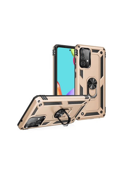 Samsung Uyumlu Galaxy A33 5g Kılıf Sofya Yüzüklü Silikon Kapak Altın
