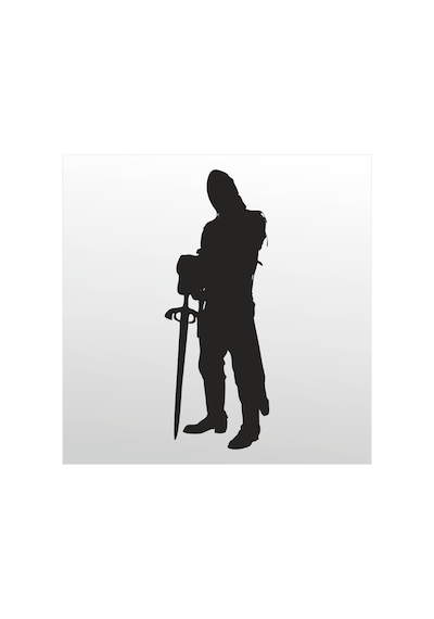 Folyo Sticker Savaşçı 50cm Uzunluk Siyah