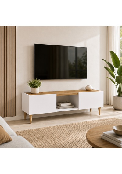 Lunaria Modern Tv Ünitesi Beyaz & Çam 143 Cm Beyaz - Çam