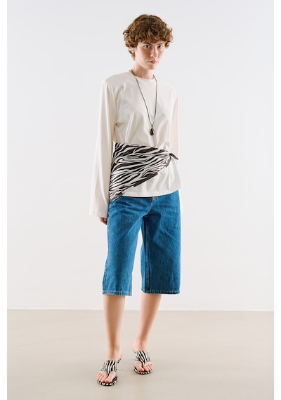 Manuka Desenli Orta Boy Saten Fular Zebra Aw25flr00002-542