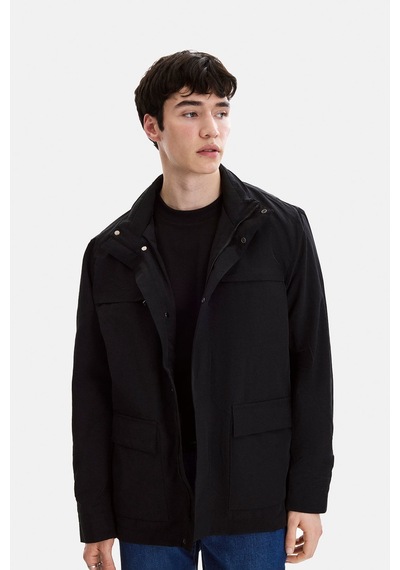 Back And Bond Siyah Regular Fit Uzun Ceket Çok Renkli