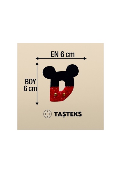 Taşlı Ütülenebilen Veya Sticker Olarak Kullanılabilen ' Mickey D ' Harfi