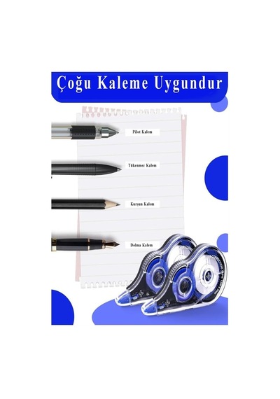 Şerit Daksil 5mmx8 Metre 6 Adet Şerit Düzeltici Fixpoint Şerit Silici Yazı Silici Büro Ofis Okul Genel