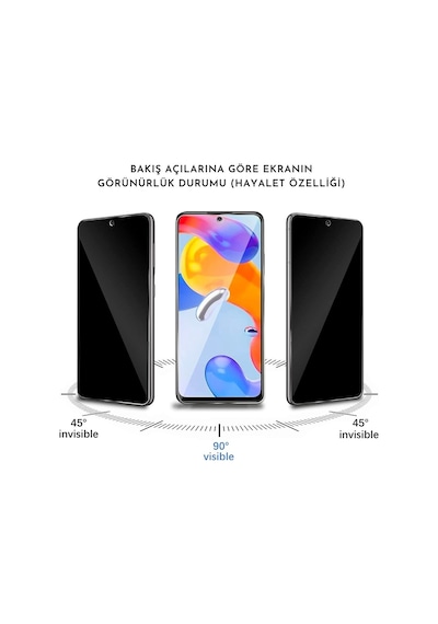 Xiaomi Poco C40 Uyumlu Privacy Hayalet Gizli Tam Kaplayan Ekran Koruyucu