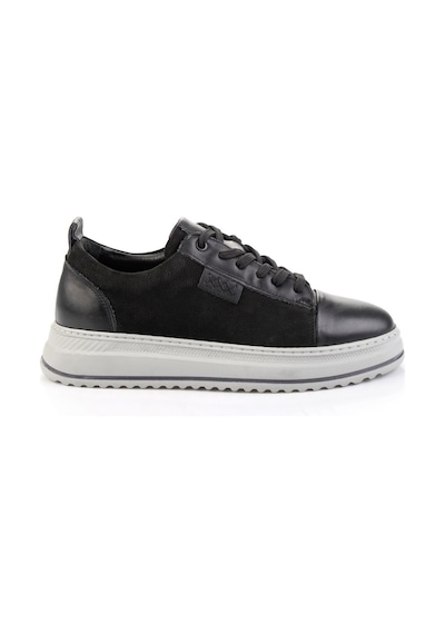 Bambi Siyah Siyah Hakiki Deri Erkek Sneaker E01398071201 Siyah