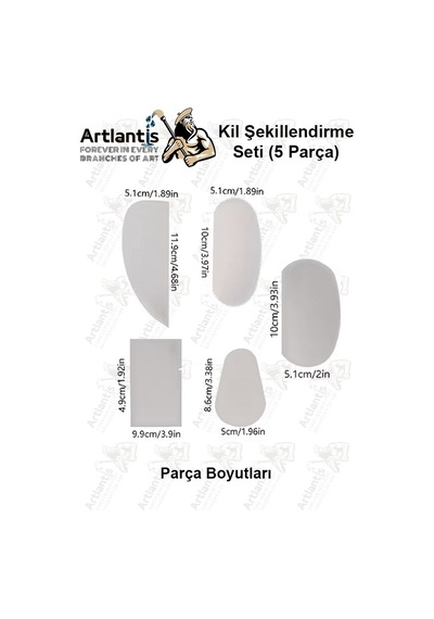 Metal Sistre Çeki Tarağı 5 Li 1 Paket Çömlek Kil Polimer Çelik Kazıyıcı Şekillendirme Seti Paslanmaz