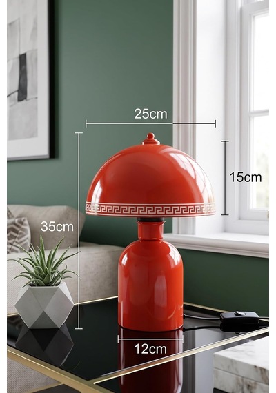 Luna Luxury Abajur, Bohem Masa Lambası Ve Salon Oturma Odası Aydınlatması - Turuncu - 25 Cm Modern Dekoratif Mas Diğer