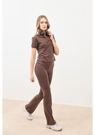 Antioch Polo Yaka Kadın T-shirt Kahve