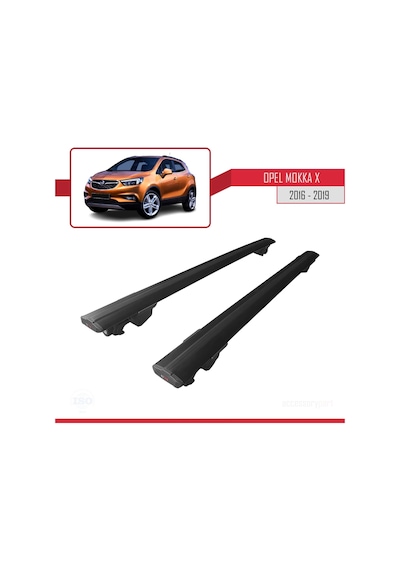 Opel Mokka X 2016-2019 Arası İle Uyumlu Hook Model Anahtar Kilitli Ara Atkı Tavan Barı Siyah