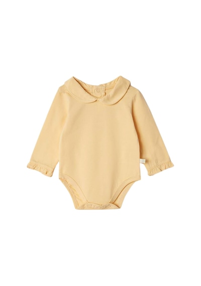 Organicera Organik Bebe Yaka Suprem Body , Sarı
