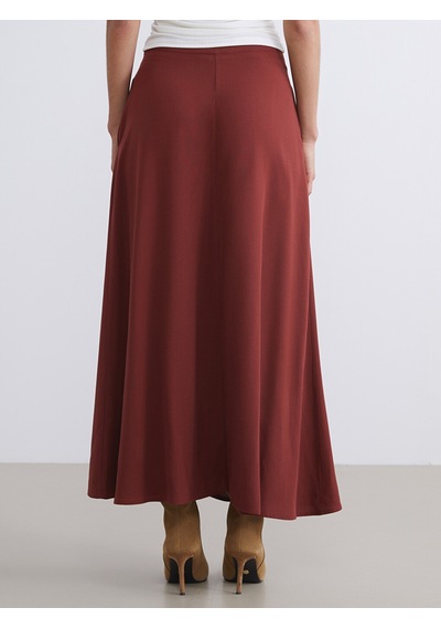 Lcwaıkıkı Classic Bordo Loose Fit A Kesim Müslin Etek
