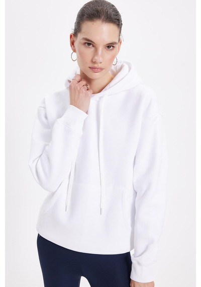 Tudors Kadın Oversize Geniş Kesim Pamuklu Yumuşak Dokulu İçi Polarlı Basic Beyaz Kapüşonlu Sweatshirt-42075 Beyaz Tudors Kadın Oversize Geniş Kesim Pamuklu Yumuşak Dokulu İçi Polarlı Basic Beyaz Kapüşonlu Sweatshirt-42075 Beyaz