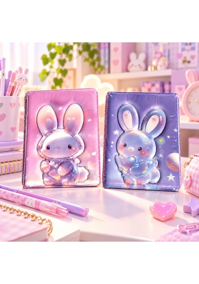 Mikro Puffy Pf-130 Cute Bunny Not Defteri Çok Renkli