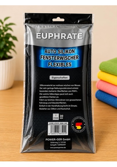 Euphrate 30 Cm Silikon Flexıbles Oto Cam Ve Kaporta Sileceği Araç Camı Su Çekçek Aparatı Pratik Kurulama Ve Temizlik Aparatı