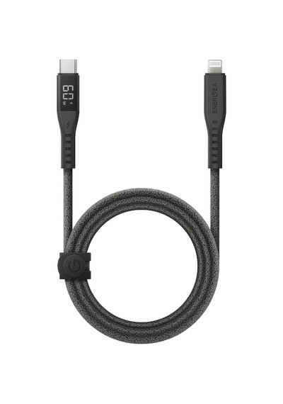 Flow 1.5m 60w Dijital Göstergeli Type-c To Lightning Pd Hızlı Şarj Kablo - Siyah