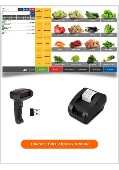 Kablosuz Barkod Okuyucu+ Fiş Yazıcı+ Barkodlu Satış Sistemi Programı