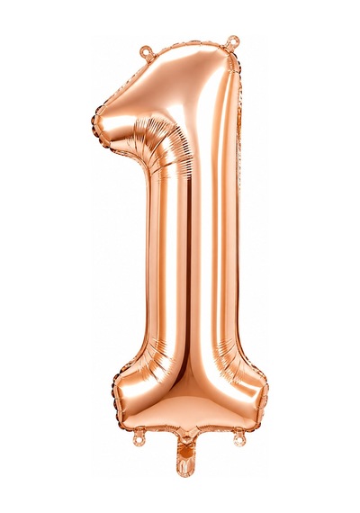 1 Rakam Folyo Balon Rose Gold Rengi 100 Cm Pembe