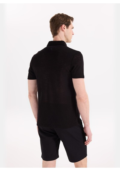 Fabrika Siyah Erkek Pamuklu Polo T-shirt F6sm-tst 2901