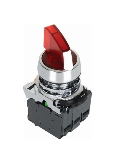 Ism-Bk134B5 24V Metal Kırmızı Işıklı Mandal Buton 1-0-2
