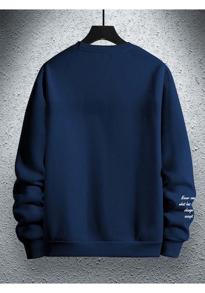 Startmore Lacivert Unisex Kadın/erkek Never Renkli Oversize Bisiklet Yaka Pamuklu