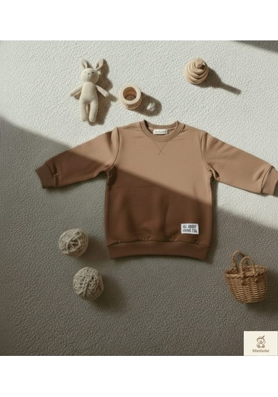 Minibohe Erkek Çocuk Sweatshirt Kahve Kahverengi