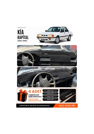 Kia Kapital 1994-1996 Uyumlu Torpido Koruma, Torpido Örtüsü, Torpido Kılıfı - Siyah