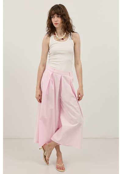 Antioch Pileli Culotte Pantolon Pembe