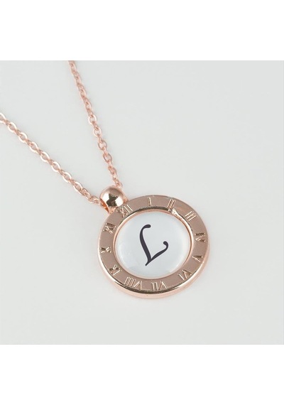 Seri Sonu Roz Renk Harfli Kolye-l N145 Sedef