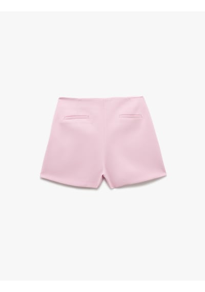 Koton Standart Bel Fleto Cep Detaylı Mini Şort Pembe 5sak40345uw Gül