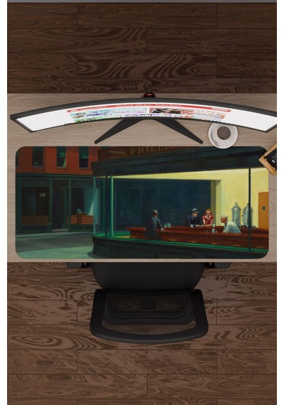 Nighthawks Gece Kuşları Tablo Hopper V5 90x40 Xxl Gaming Kauçuk Kaymaz Taban Mouse Pad Fare Altlığı
