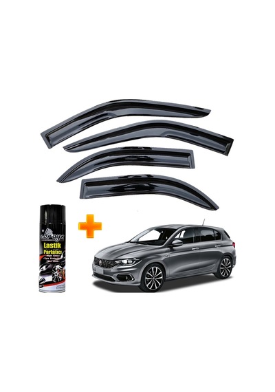 Fiat Egea Hb Mügen Cam Rüzgarlığı 2016-2020 Arası 4 Lü Takım +500ml Lastik Parlatıcı